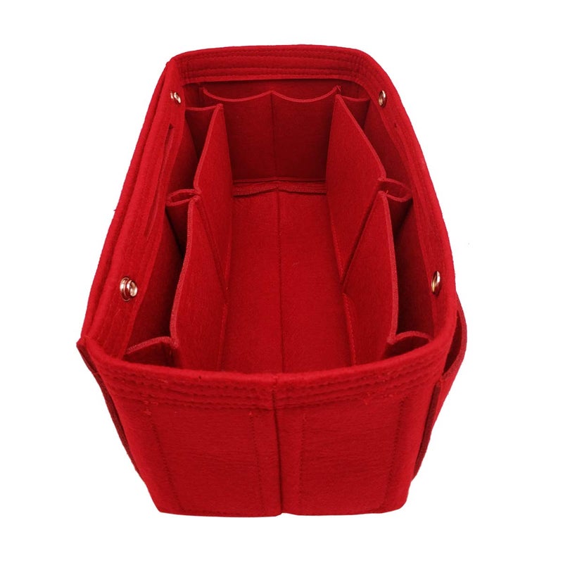 LEXSION Felt Purse Organizer Insert Multi Pocket Bag in Bag Organizer For Tote & Handbag Shaper 8008 Red XL - Image 1